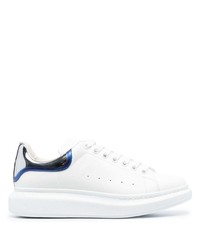 weiße bedruckte Leder niedrige Sneakers von Alexander McQueen