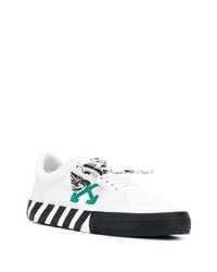 weiße bedruckte Leder niedrige Sneakers von Off-White