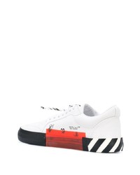 weiße bedruckte Leder niedrige Sneakers von Off-White