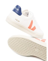 weiße bedruckte Leder niedrige Sneakers von Veja