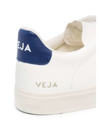 weiße bedruckte Leder niedrige Sneakers von Veja