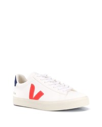 weiße bedruckte Leder niedrige Sneakers von Veja