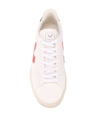 weiße bedruckte Leder niedrige Sneakers von Veja
