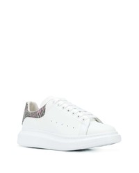 weiße bedruckte Leder niedrige Sneakers von Alexander McQueen