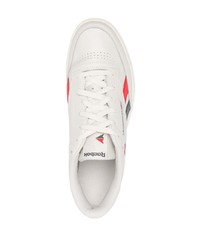 weiße bedruckte Leder niedrige Sneakers von Reebok