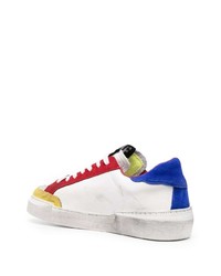 weiße bedruckte Leder niedrige Sneakers von John Richmond