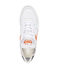 weiße bedruckte Leder niedrige Sneakers von Diadora