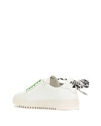 weiße bedruckte Leder niedrige Sneakers von Off-White