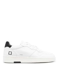 weiße bedruckte Leder niedrige Sneakers von D.A.T.E