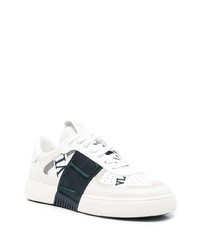 weiße bedruckte Leder niedrige Sneakers von Valentino Garavani