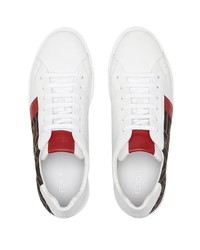 weiße bedruckte Leder niedrige Sneakers von Fendi