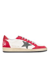 weiße bedruckte Leder niedrige Sneakers von Golden Goose