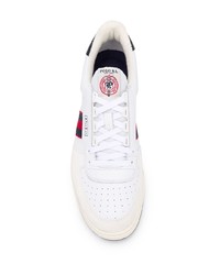 weiße bedruckte Leder niedrige Sneakers von Polo Ralph Lauren