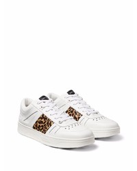 weiße bedruckte Leder niedrige Sneakers von Jimmy Choo