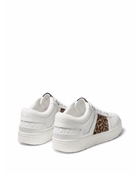 weiße bedruckte Leder niedrige Sneakers von Jimmy Choo