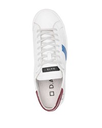 weiße bedruckte Leder niedrige Sneakers von D.A.T.E