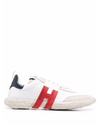 weiße bedruckte Leder niedrige Sneakers von Hogan