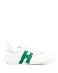 weiße bedruckte Leder niedrige Sneakers von Hogan