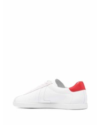 weiße bedruckte Leder niedrige Sneakers von Lanvin