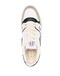 weiße bedruckte Leder niedrige Sneakers von Enterprise Japan