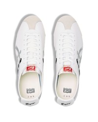 weiße bedruckte Leder niedrige Sneakers von Onitsuka Tiger