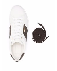 weiße bedruckte Leder niedrige Sneakers von Bally