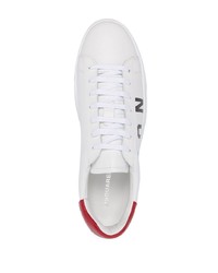 weiße bedruckte Leder niedrige Sneakers von DSQUARED2