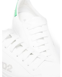 weiße bedruckte Leder niedrige Sneakers von DSQUARED2