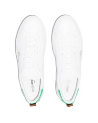 weiße bedruckte Leder niedrige Sneakers von DSQUARED2