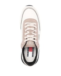 weiße bedruckte Leder niedrige Sneakers von Tommy Jeans