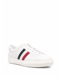 weiße bedruckte Leder niedrige Sneakers von Moncler