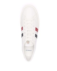 weiße bedruckte Leder niedrige Sneakers von Moncler