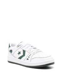 weiße bedruckte Leder niedrige Sneakers von Converse