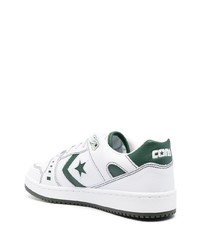 weiße bedruckte Leder niedrige Sneakers von Converse