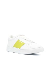 weiße bedruckte Leder niedrige Sneakers von Emporio Armani