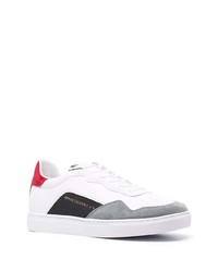 weiße bedruckte Leder niedrige Sneakers von Ea7 Emporio Armani