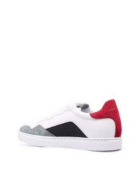 weiße bedruckte Leder niedrige Sneakers von Ea7 Emporio Armani