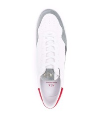 weiße bedruckte Leder niedrige Sneakers von Ea7 Emporio Armani