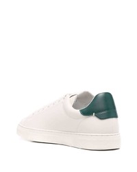 weiße bedruckte Leder niedrige Sneakers von Emporio Armani