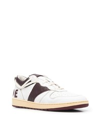 weiße bedruckte Leder niedrige Sneakers von Rhude