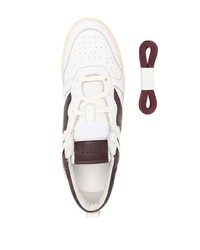 weiße bedruckte Leder niedrige Sneakers von Rhude