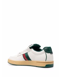 weiße bedruckte Leder niedrige Sneakers von PS Paul Smith