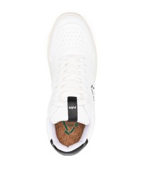 weiße bedruckte Leder niedrige Sneakers von Porter