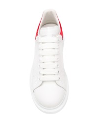 weiße bedruckte Leder niedrige Sneakers von Alexander McQueen