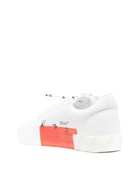 weiße bedruckte Leder niedrige Sneakers von Off-White