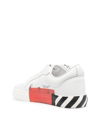 weiße bedruckte Leder niedrige Sneakers von Off-White