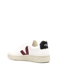 weiße bedruckte Leder niedrige Sneakers von Veja