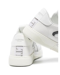 weiße bedruckte Leder niedrige Sneakers von Valentino Garavani