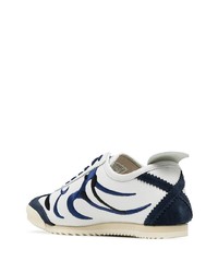 weiße bedruckte Leder niedrige Sneakers von Onitsuka Tiger