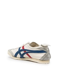 weiße bedruckte Leder niedrige Sneakers von Onitsuka Tiger